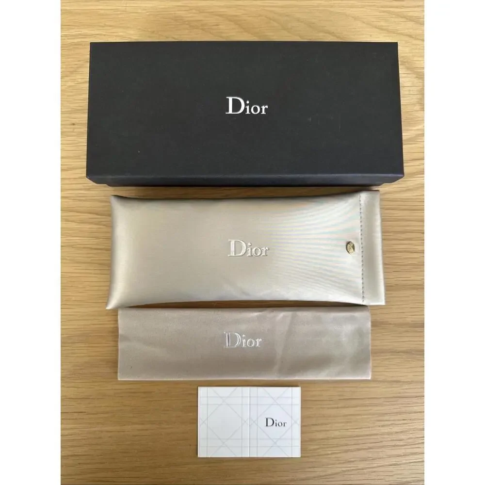 Dior Sunglasses Eyeglasses Soft Case + Microfiber Cloth, Box, Soft Sleeve, Gold - Picture 1 of 9